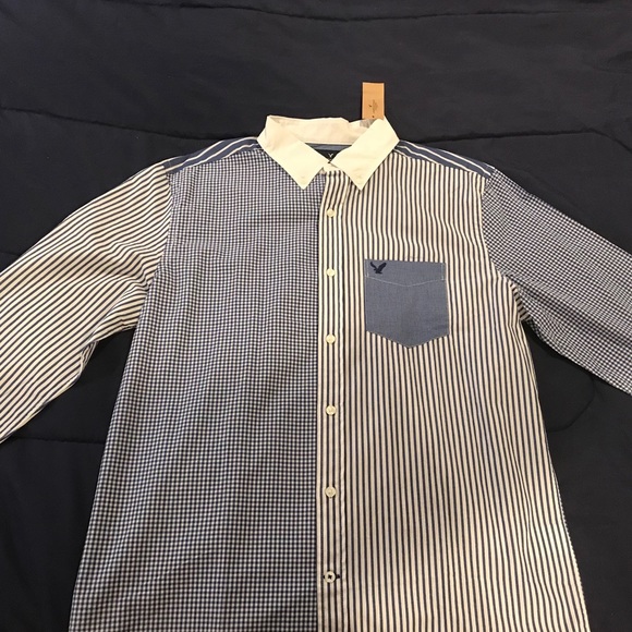 Multi patterned american eagle button down - Picture 2 of 3